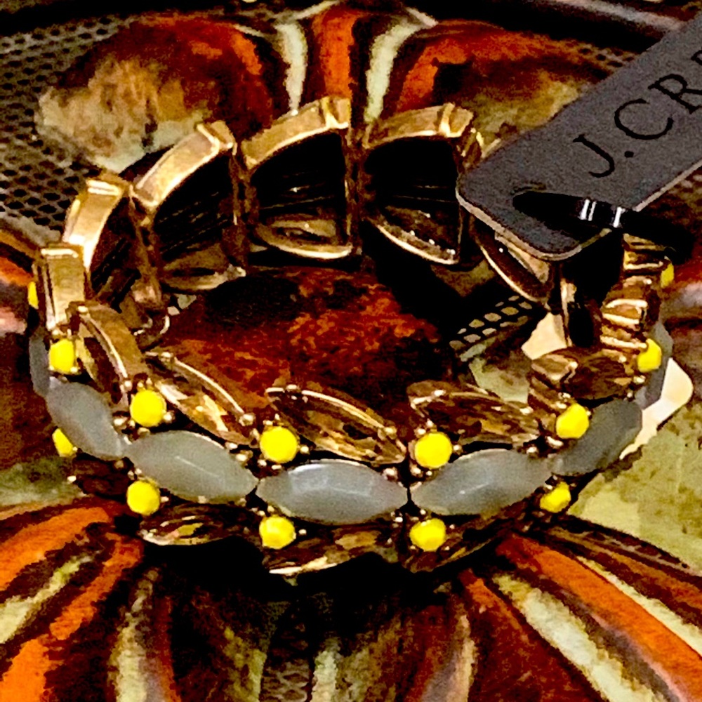 J. Crew jeweled gold-tone bracelet